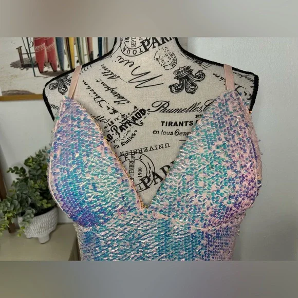 Fashion Nova Keep Your Shine Blush Pink Sequin Lined Dress - Picture 2 of 10